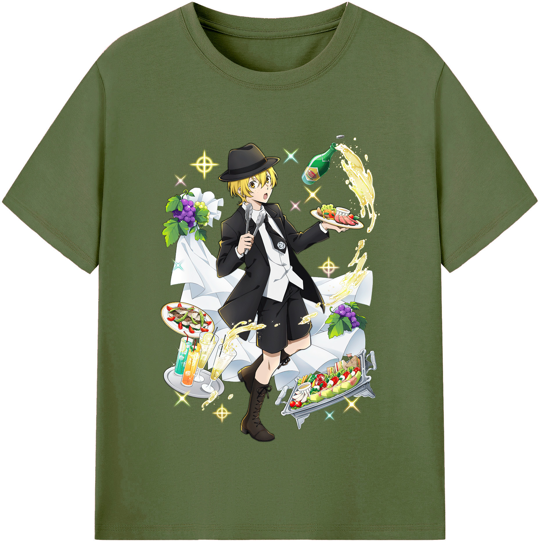 （画像用） 文豪ストレイドッグス Bungo Stray Dogs 綿100％半袖Tシャツ（フロントプリント）